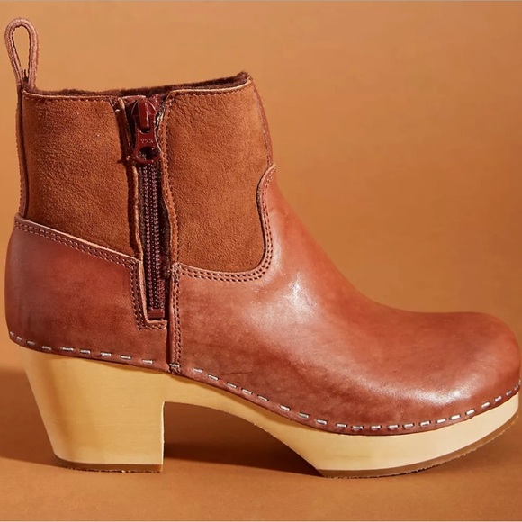 Swedish Hasbeens Shearling Lined Emy Zip It Clog Boot - Picture 2 of 11